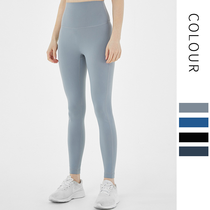 

New Women Yoga Pants Matte Nude Sports Yoga Leggings High Waist Hip Lifting Solid Pants Fintness Athletic Winter Clothes, Black