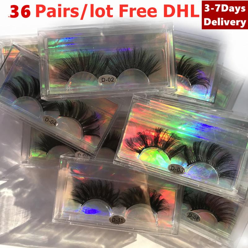

Free DHL 36 pairs/lot 5D Mink Lashes 25mm Handmade Dramatic Lashes 12 Styles 3D Women Mink Wholesale