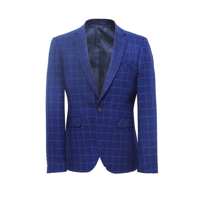 

Corden Vinnie Brand Blue Suit Plaid Jacket Men's Fashion Style Casual Jacket Suit Party Business Leisure Vacation, Royal blue
