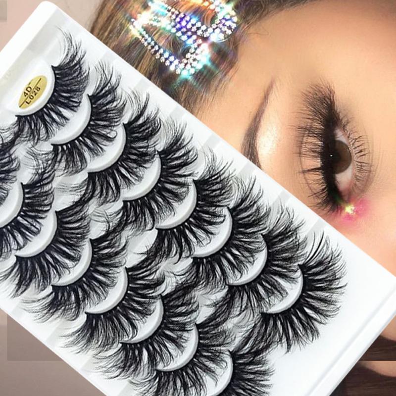 

8Pairs 25MM Mink False Eyelashes Natural Wispies Fluffy Eye Lashes Full Volume Handmade Cruelty-free Eye Extension Makeup Tools