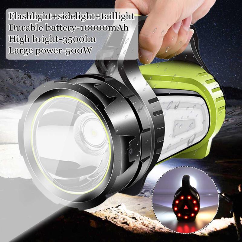 

10000mAh USB Charging LED Work Light Torch Spotlight Hand Lamp Camping Lantern Searchlight for Hiking Hunting