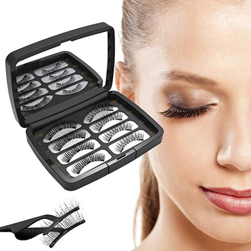 

Makeup 3D False Eyelashes Set Natural Long Crisscross Magnetic Fake Lashes Beauty Extension Tools Kit with Tweezers Gift Box