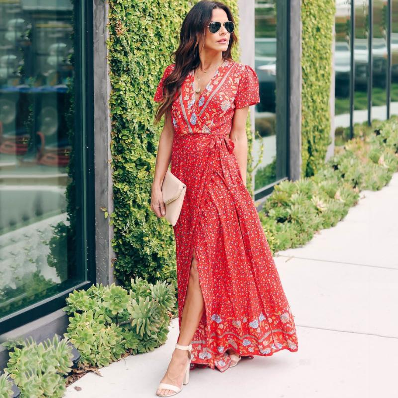 

Red Cotton Tunic Bikini Cover-ups Casual V Neck Summer Beach Dress Plus Size Women Beach Wear Swim Suit Cover Up, As pic