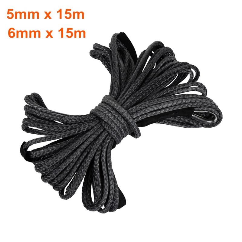 

6mm X 15m 5mm X 15m Synthetic Winch Rope Line Cable