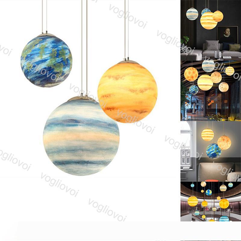 Pendant Lamps Nordic Creative Universe Planet Acrylic Pendant Light Moon Sun Earth Mars Uranus Mercury Jupiter Saturn Planet Lamps DHL-image-557556857