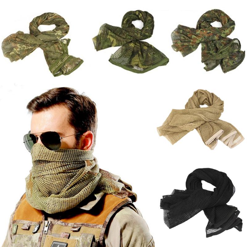 

New Cotton Camouflage Tactical Mesh Scarf Sniper Face Veil Camping Hunting Multi Purpose Hiking Scarve 190*90cm