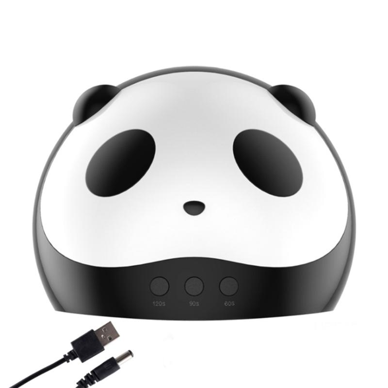 

36W Panda Shape Nail Dryer UV Nail Lamp Dryer for All Gels Infrared Sensor USB Timing Polish Art Machine, Black