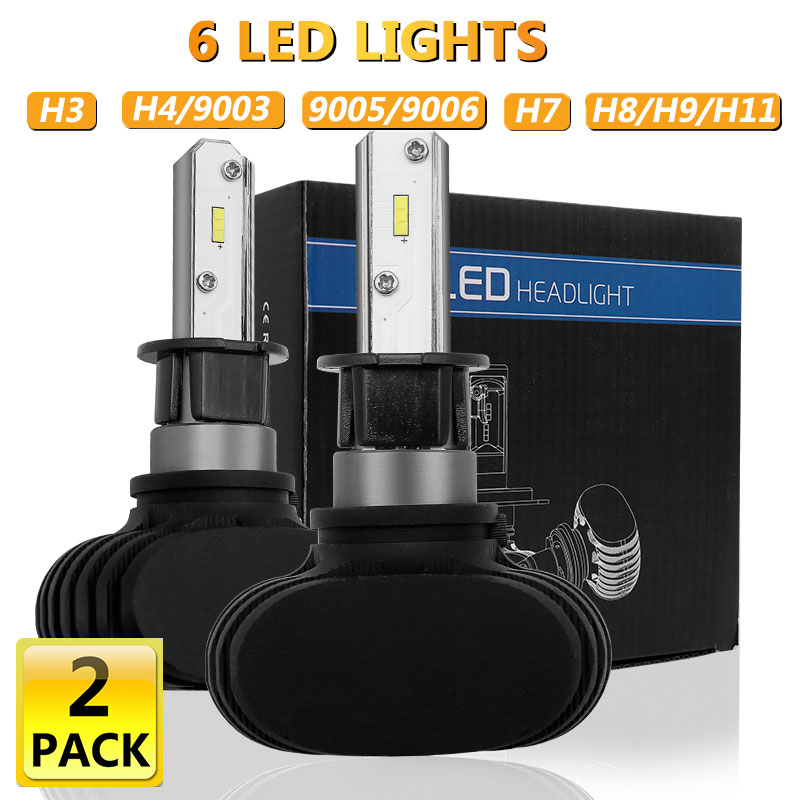 

2pcs H3 H4/9003/2/Hi/Lo 9005/9006 H7 H8/H9/H11 LED Fog Light Bulbs Car Running Lights Auto Driving Lamp 12V 24V 6000K White