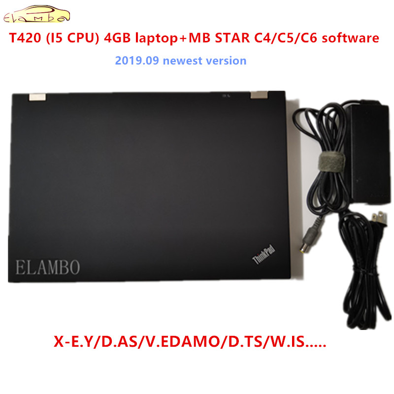 

For Lenovo T420 laptop diagnostic PC 4g T420 computer with MB STAR C4 C5 C6 software 2020.09 HDD SSD Car Diagnostics Tools