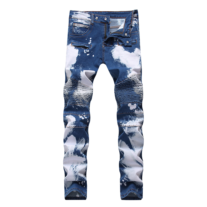 

Fashion jeans men brand design long four season pants men high quality cotton and linen straight style, Light blue