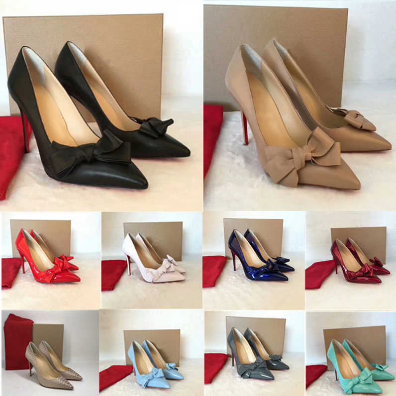 

hot So Kate Styles 8cm 10cm 12cm High Heels Shoes Red Bottom Nude Color Genuine Leather Point Toe Pumps Rubber Wedding Shoes, Box