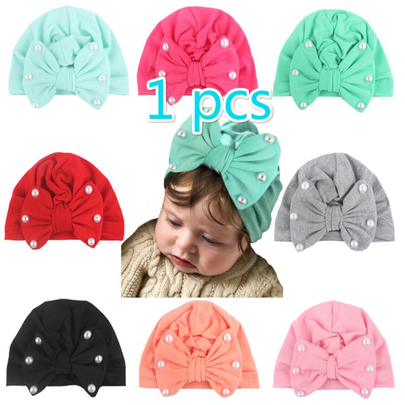 

Baby Cute Soft Hat Pure Cotton Soft Turban Girl Butterfly Accessories Sticky Bead Hat Newborn Girl Baby Child Accessories, 07