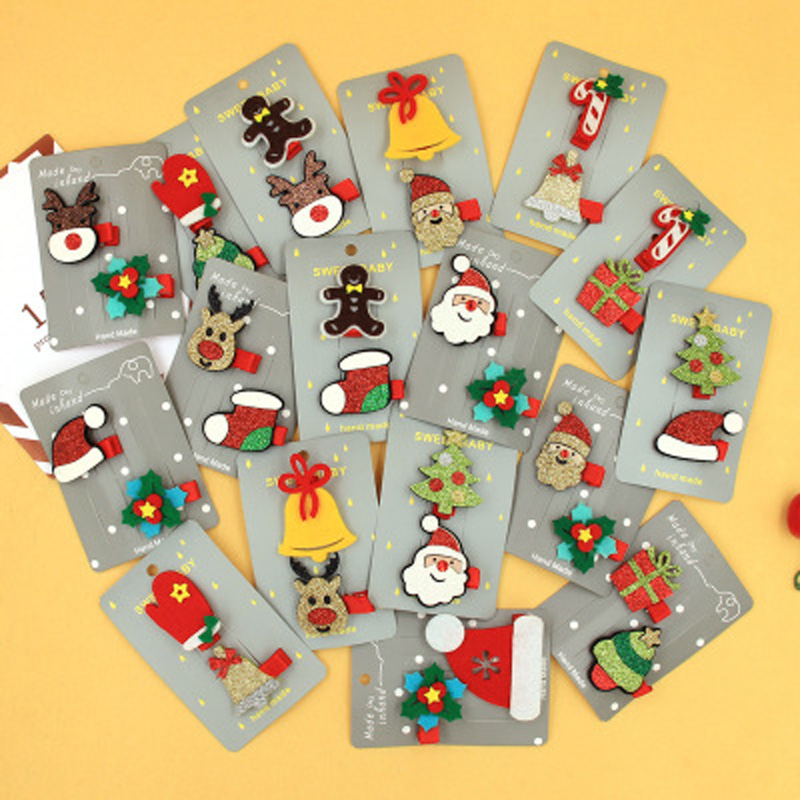 

Reindeer Santa Claus Hairclip Little Girl Headwear Christmas Set Hair clip, 12