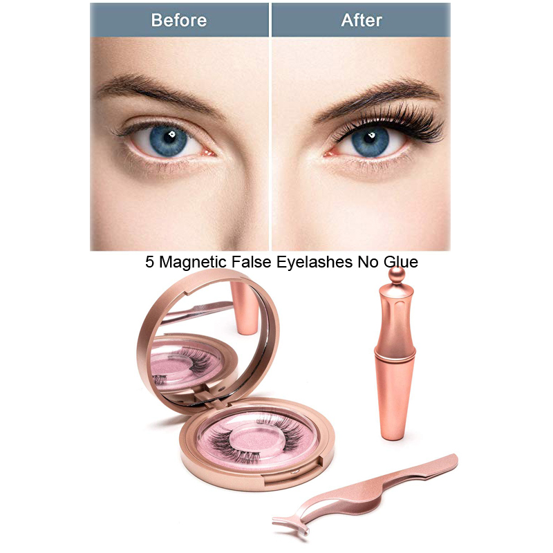 

Magnetic eyelashes 5D Eyeliner Magnets Double Layer False Eyelashes Magnetic No Glue Natural Soft Fake Extension