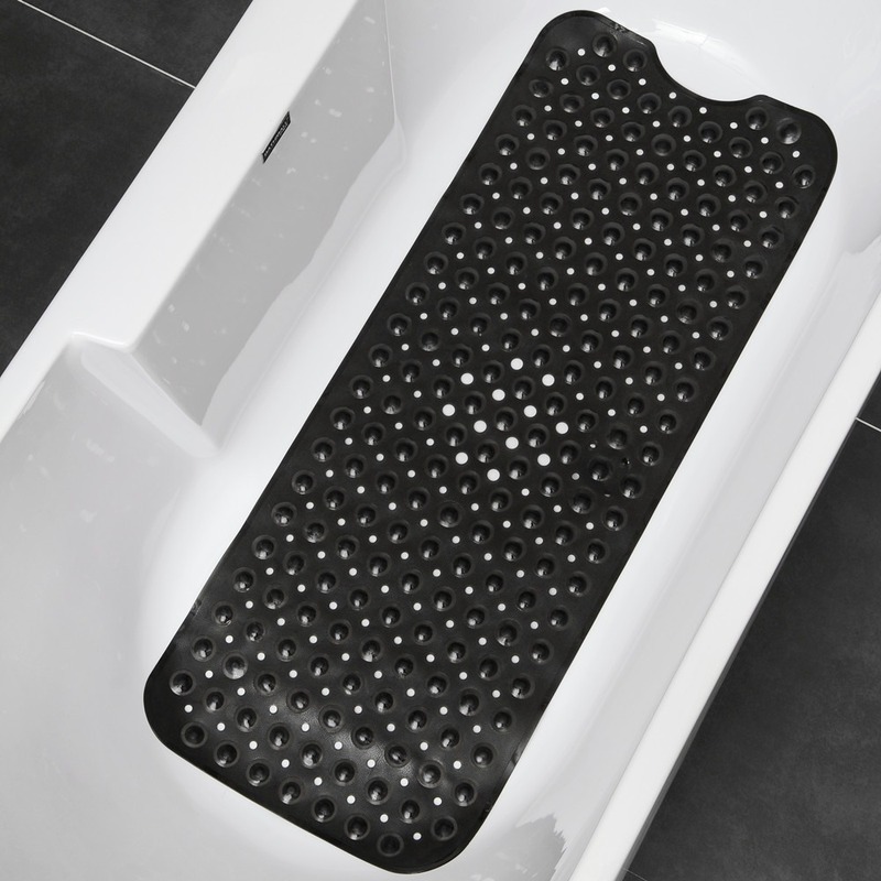 

Extra Long Bath Mat Massage Safety Shower Bathtub Mats Non Slip Bathroom Floor Mat for Kids/Elderly /Disabled WY72108, White