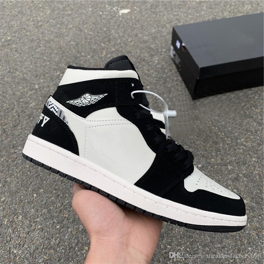 

Hot Sale High OG 1 Yellow Purple Tint Men Basketball Shoes 852542-010 White Black Sports Shoes Size 5.5-12