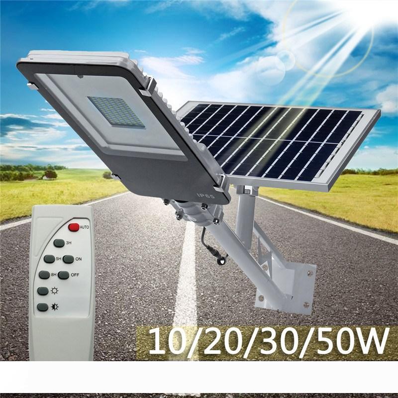 

10 20 30 50W Outdoor Waterproof LED Solar Powered Wall Street Path Light Flood Lamp For Garden Yard 3 Working Modes