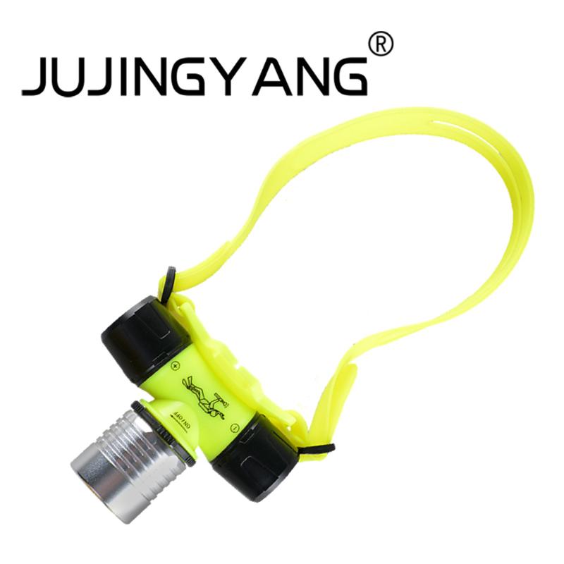 

IP68 diving headlight bright T6 LED waterproof headlamp use /18650 batteries for swimming, diving