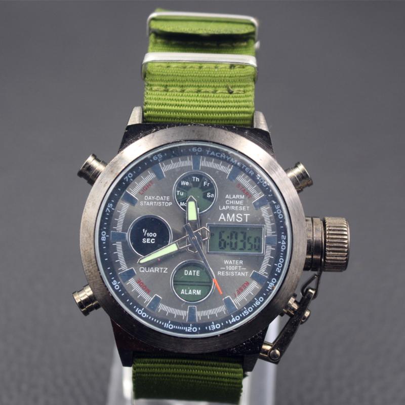 

Luxury Watch Men AMST Watches Men Waterproof Diver Clock Wrist watch Quartz Wristwatches Relogio Masculino, Green