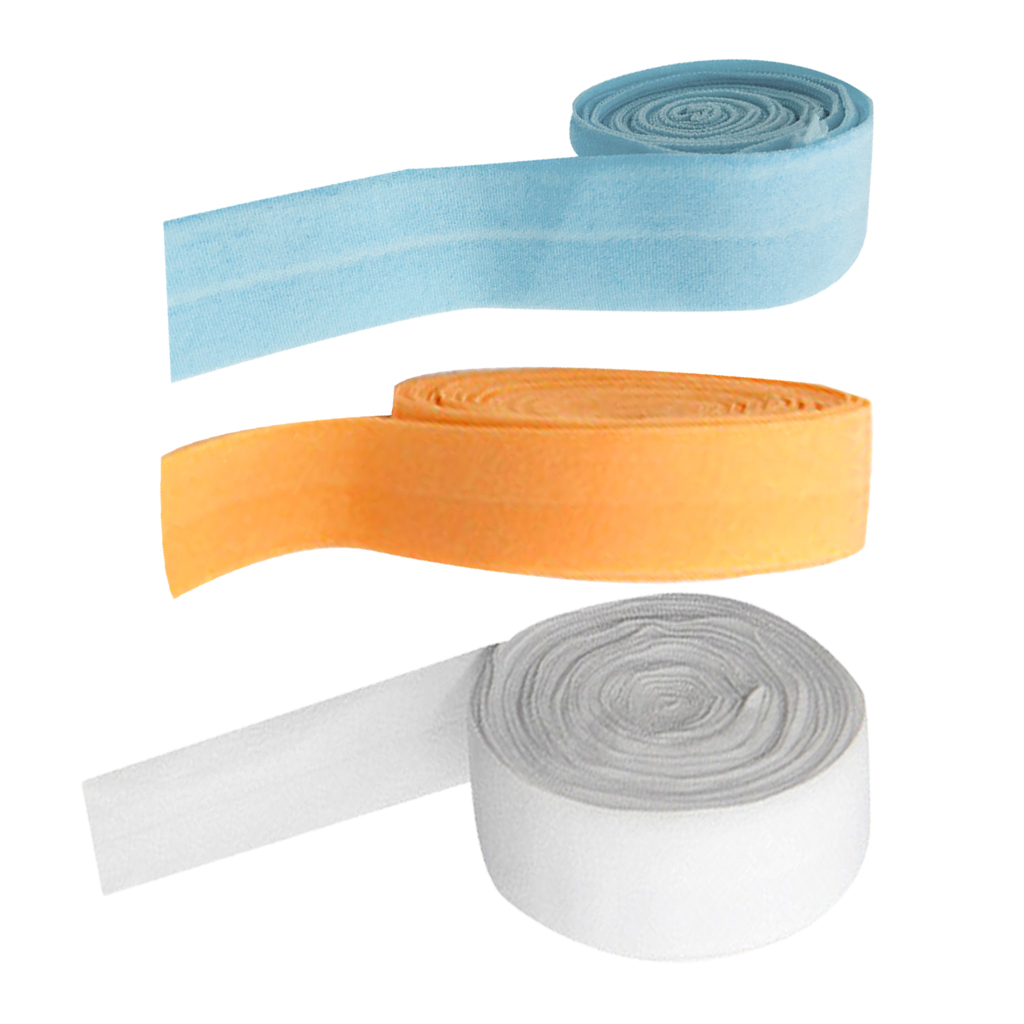 

3roll 10m elastic flat bias binding tape craft clothing sewing braided rope, Black