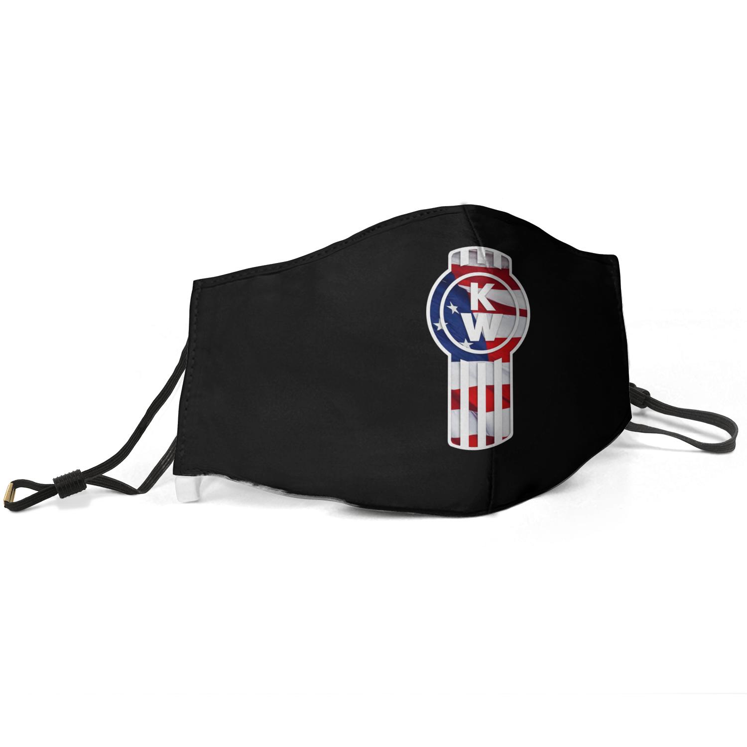 Women Men Face Mask Dust Mask Muffle -K-kenworth w900 Trucks American flag Printed With Adjustable Ear Hook Mas--image-559759816