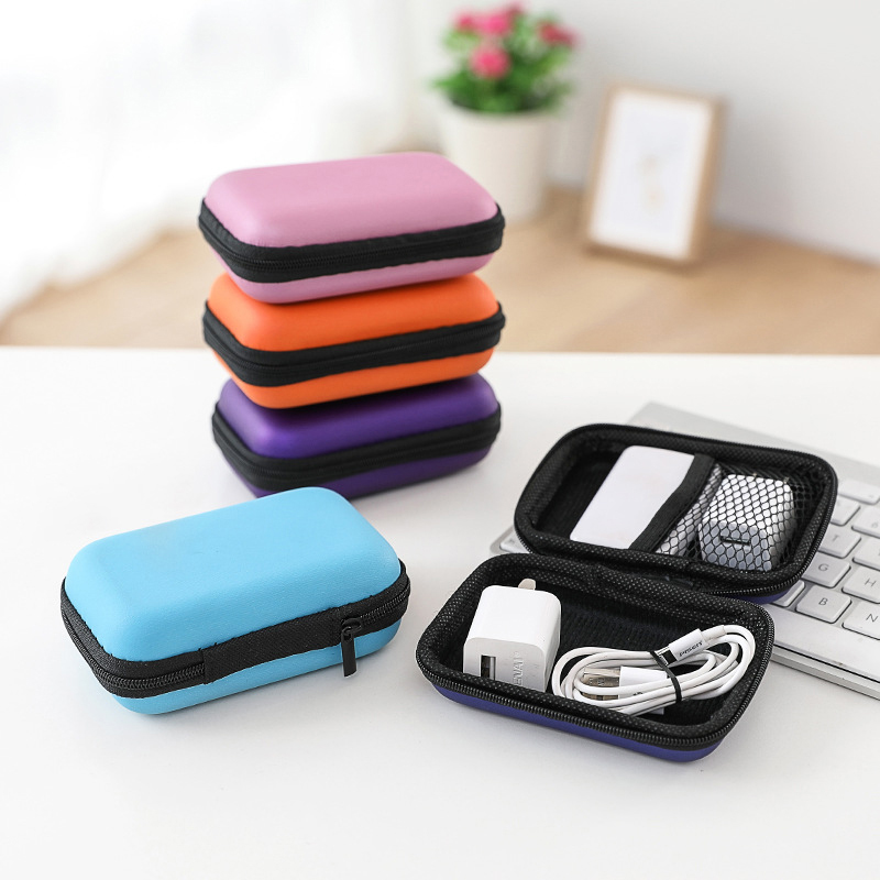 

Portable Storage Bag Mobile Phone Data Cable Digital Charger Cable Organizer Bag Case Mini Zipper Red/Pink/Black