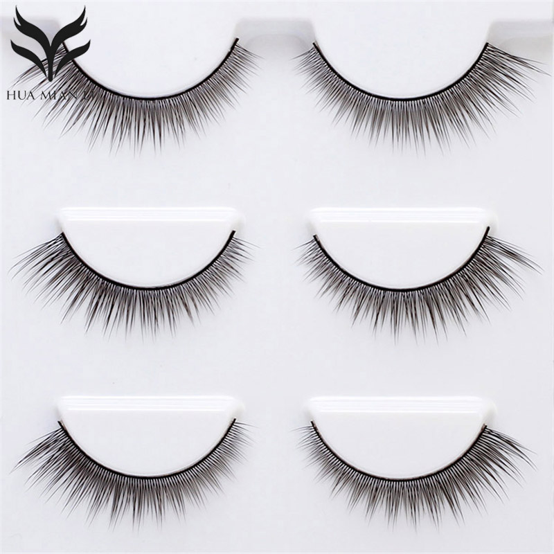 

3 Pairs False Eyelashes Hand Made Natural Long Fake Eyelashes Crisscross Messy False Beauty Cosmetic Faux Cils