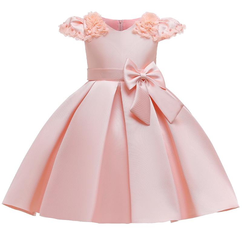 

First Communion Dresses Girls Water-soluble Lace Infant Toddler Pageant Flower Girl Dresses for Weddings and Party, L5179-red