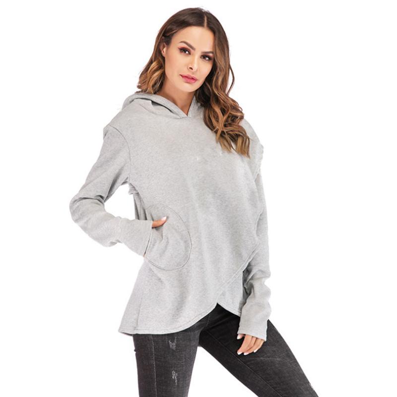 

2020 Women Hoodies Casual Autumn Winter Long Sleeve Hoodies Plus Size Pocket Pullover Daily Wear Party Female Warm Clothing, Gray