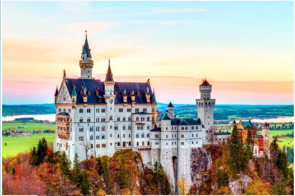 

3d photo wallpaper custom mural on the wall HD Neuschwanstein Castle, Germany background home decor Wallpaper rolls in the room, Non-woven wallpaper