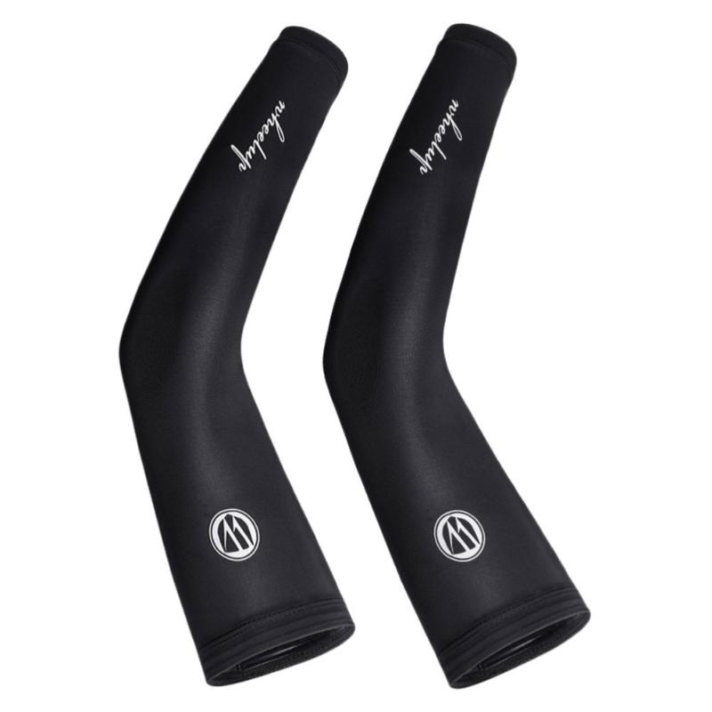 

1 Pair of Breathable Sleeves UV Protection Running Arm Sleeves Elbow Pad Fitness Cycling Armguards for Sunblock (Black,Size S