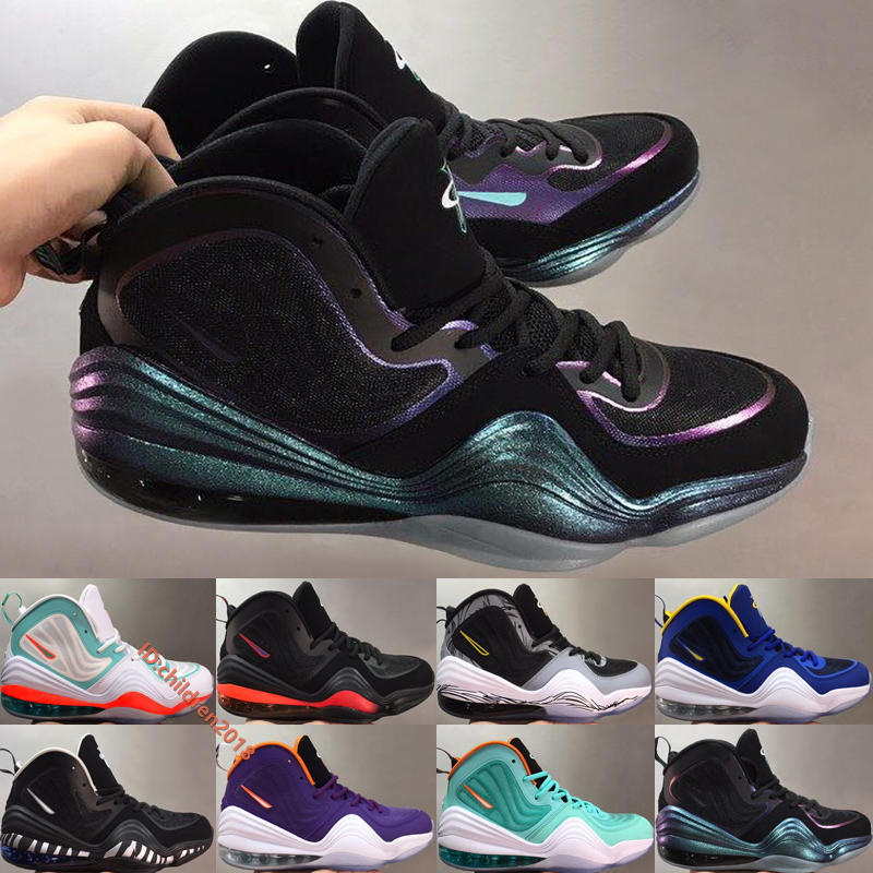 

Top Penny 5 V Men Basketball Shoes 2020 Designer Hardaway Invisibility Cloak Blue Chips Oracle Aqua Outdoor Sports Shoes Size 40-46, #005 blue chips