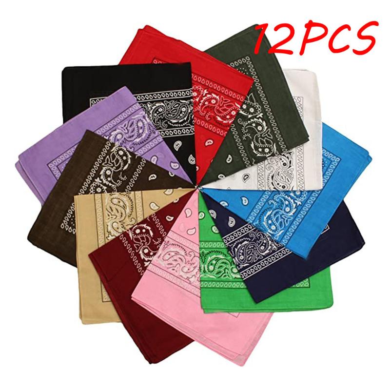 

12pcs Paisley Bandanas Multi Colored Set Cowboy Bandanna Head Scarf Double Sided Paisley Bandanas Multi Colored Set Cowboy K2