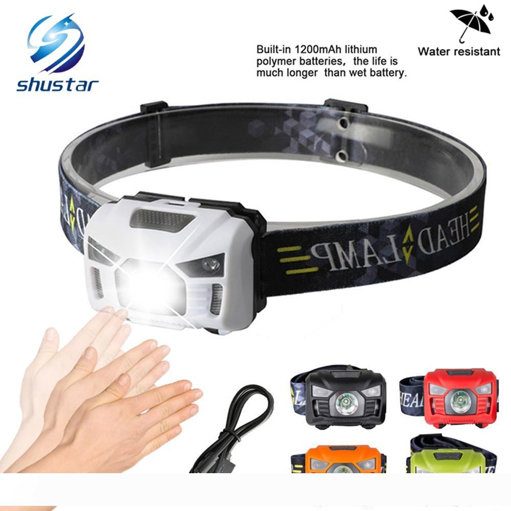 

5W LED Body Motion Sensor Headlamp Mini Headlight Rechargeable Outdoor Camping Flashlight Head Torch Lamp With USB