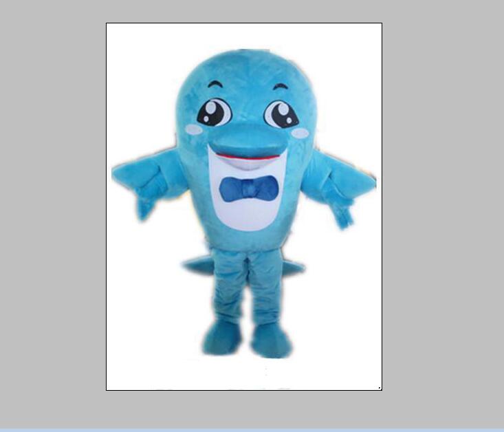 

2020 Hot sale new a lovely dolphin mascot costume with a bowknot for adult to wear, Pink