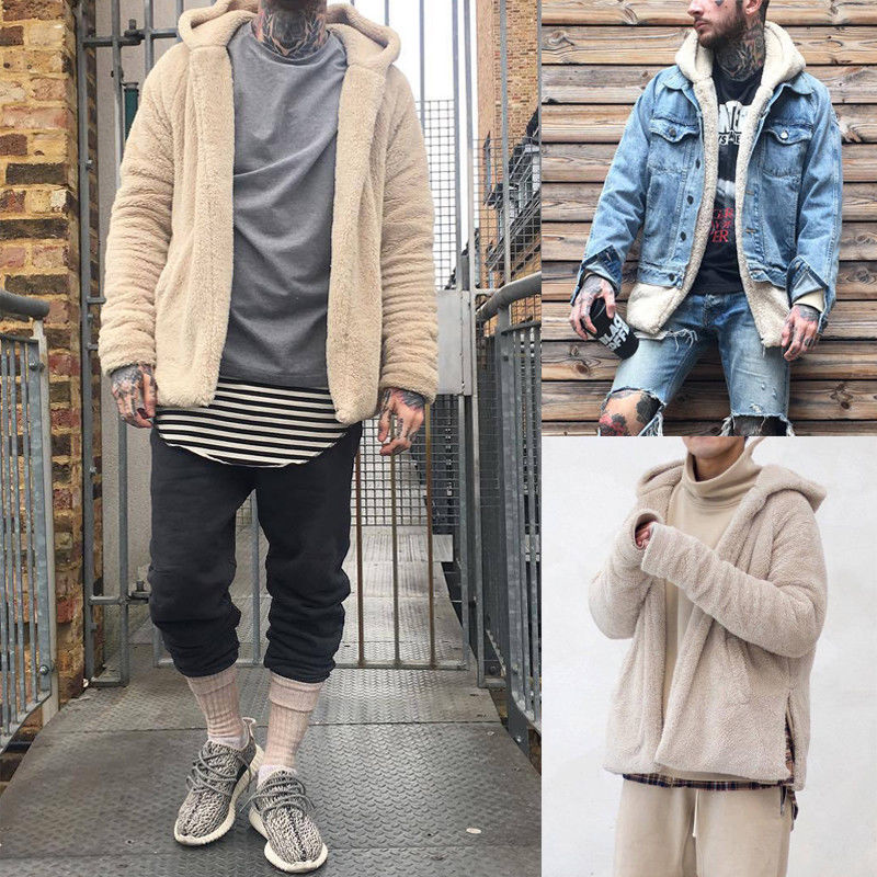 

Men's Winter Warm Fleece Hooded Coats Jacket Hoodies Jumper Hip Hop Cool Stylish Outwear Plus Size M-3XL, Black