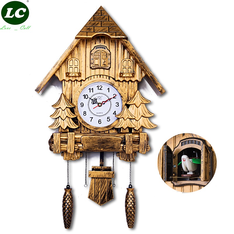 

free shipping 16inch Wall Clock Modern Cuckoo Clock Wall Home Decor Resin Watch Gift for Christmas Electric Cuckoo