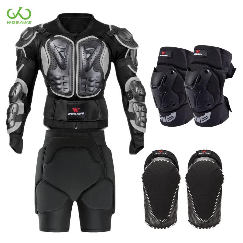 

WOSAWE Motocross Armor Jackets Set Bandage Guard Brace Protective Gear Chest Ski Kneepad Hip BuMotorcycle Protection