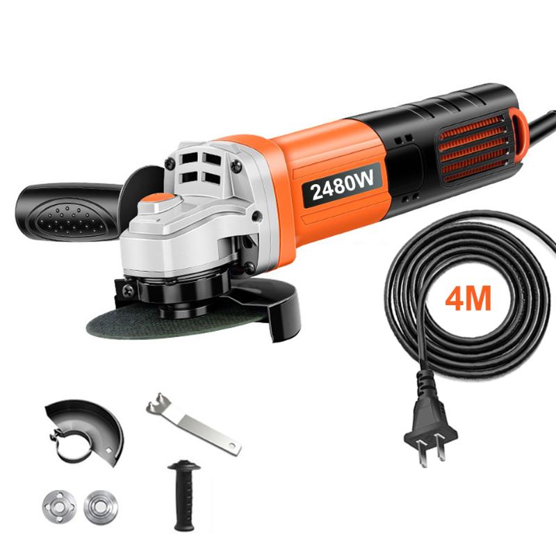 

Angle Grinder 125mm Electric Woodworking Grinding Grinder Machine 11002 r/min 2480W Cutting Woodworking Tool Metal Stone Work