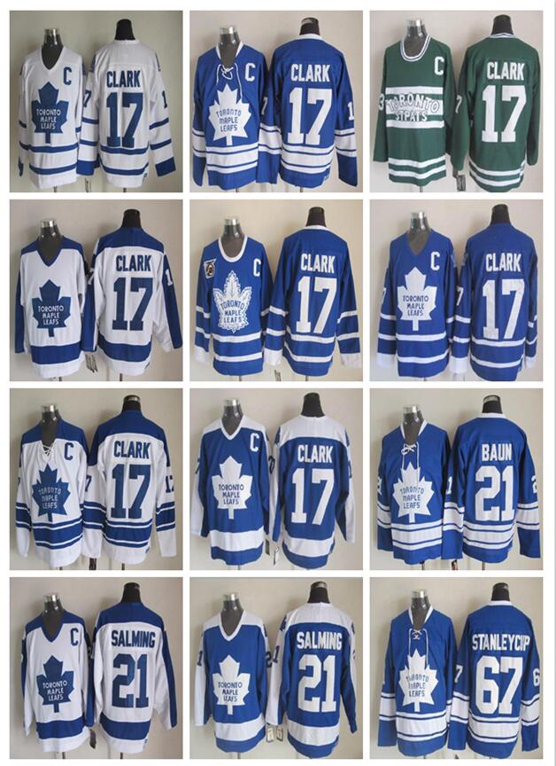 

75th Toronto maple leafs Vintage version Hockey jersey 17 CLARK 21 Baun 21 Salming 67 Stanleycup jerseys men cheap jersey, #17 clark blue