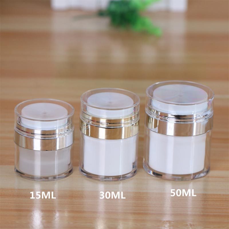 

1pcs 15ml 30ml 50ml Cosmetic Jar,Empty Acrylic Cream ,Vacuum Bottle,Press Cream Jar,Sample Vials,Airless Cosmetic Container