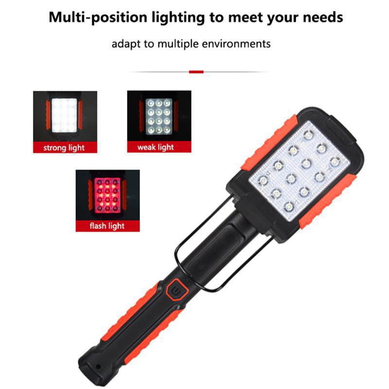 

Folding LED Work Light Magnet Tail Hanging Hook Portable USB Charging Torch