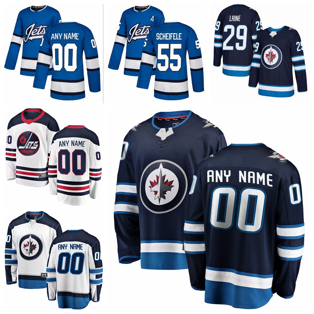 

2019 Winnipeg Jets Hot Drilling 29 Patrik Laine 26 Blake Wheeler 55 Mark Scheifele Mens Customize Any Number Any Name Hockey Jerseys, Light blue alternate