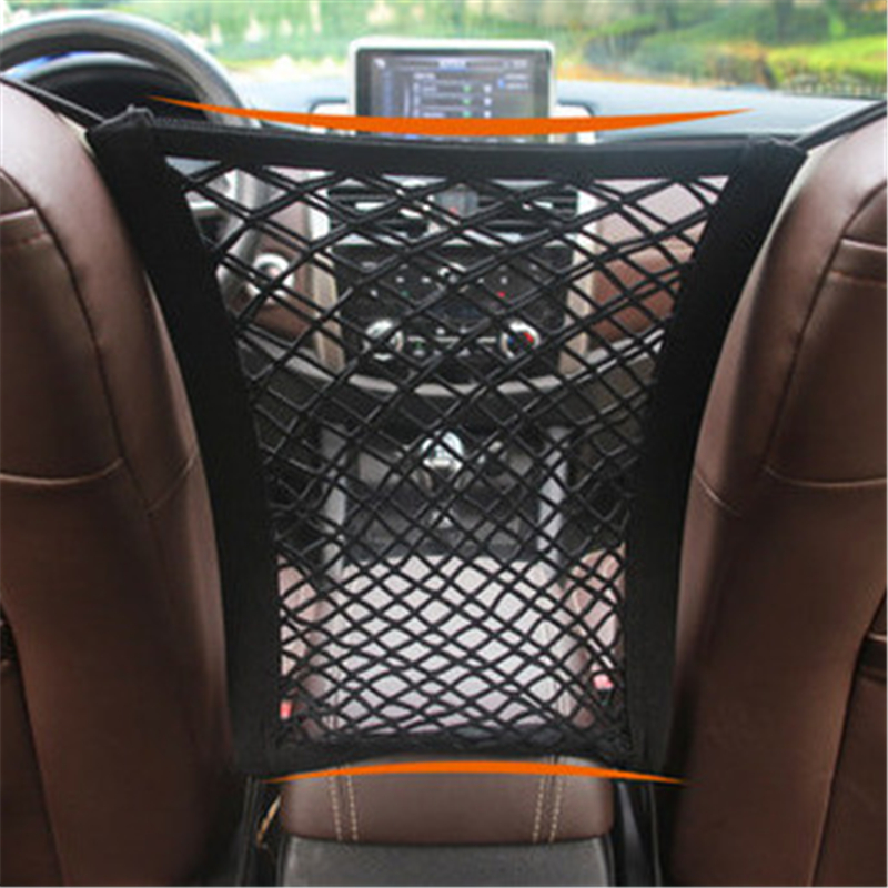 

Car Organizer Seat Back Storage Elastic Car Mesh Net Bag Between Bag Luggage Holder Pocket for Auto Cars 29*25CM
