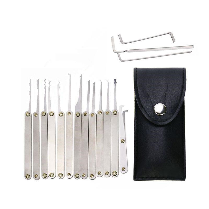 

Transparent Cutaway 15Piece Lock Picks Set Padlock Practice Lock With Locksmith Tools for Lock Pick Training Trainer Practice