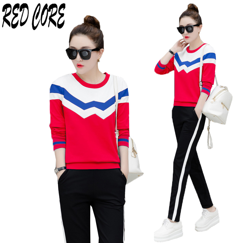 

REDCORE Autumn Women Sweatshirts 2 Piece Set Tops+Pants Ladies Plus Size Long Sleeve Casual Women's Sets Fashion Pullover -XXXL, No3-blue
