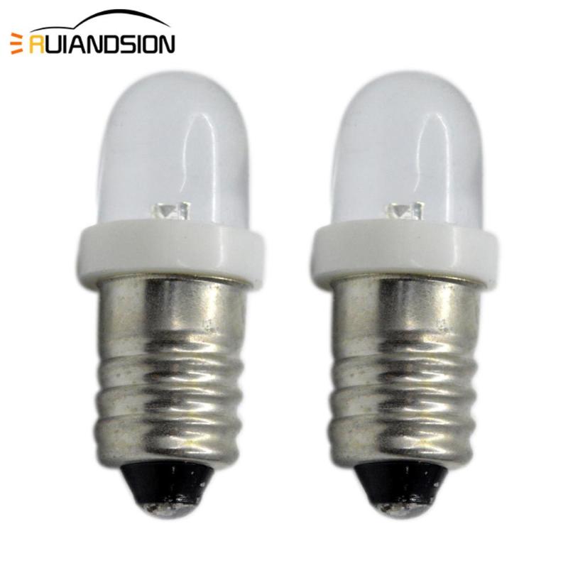 

Pair E10 0.1w 3v 6v 12v F5 1LED torch bulbs with led bulb Head lamp White, As pic