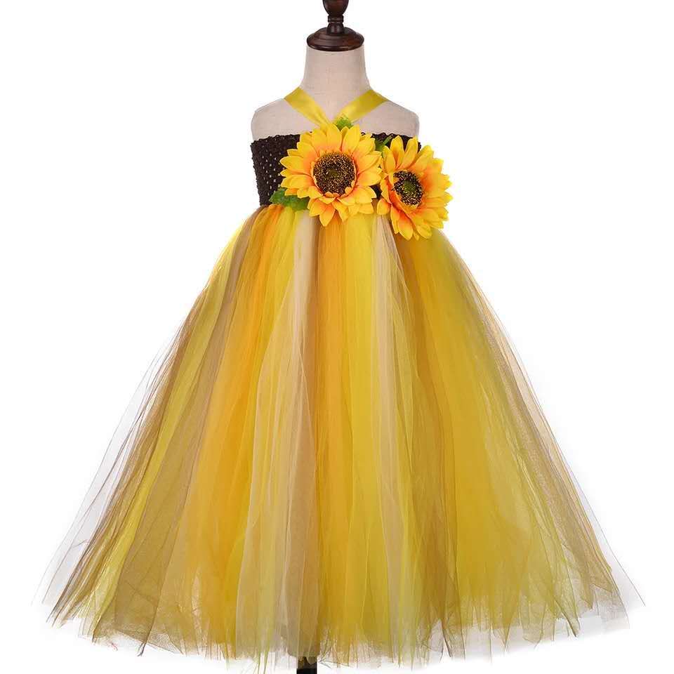 flower girl dress with sunflower