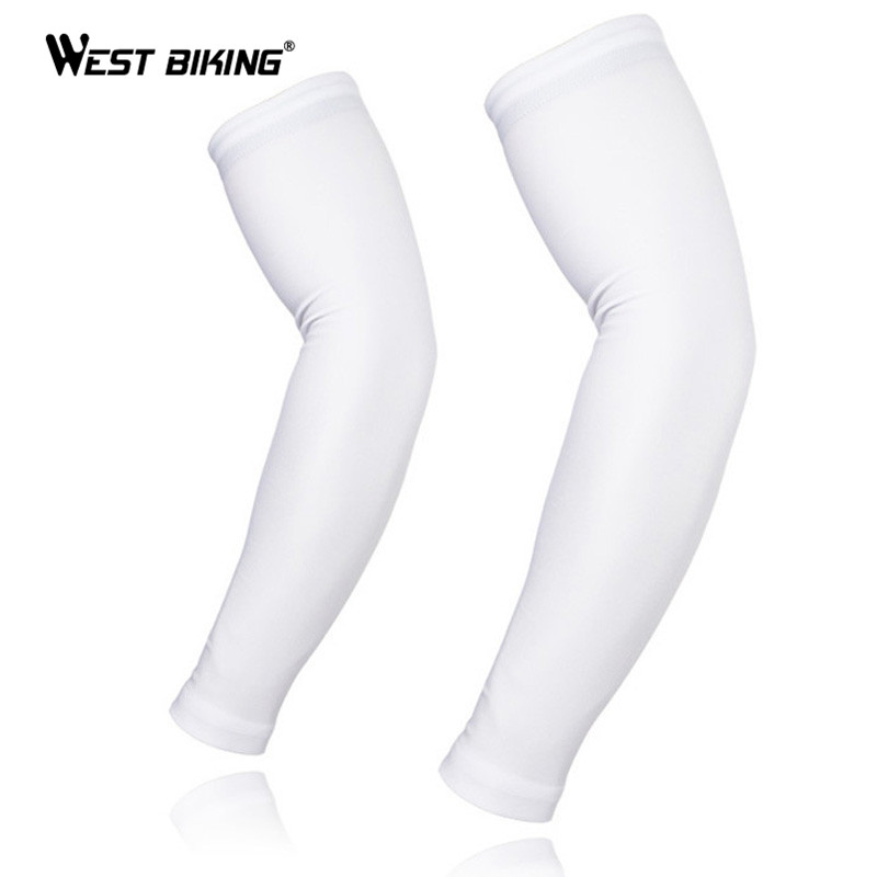 

WEST BIKING Cycling Arm Warmers Breathable UV Protection Sport Riding Arm Sleeve Oversleeve MTB Bike Bicycle Cycling Warmers, White