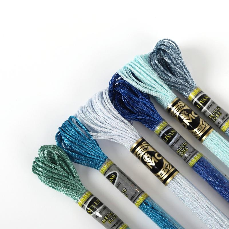 

Light Effects Floss Metallic Floss Cross Stitch Embroidery Thread 8 meters each Skein, Variegated